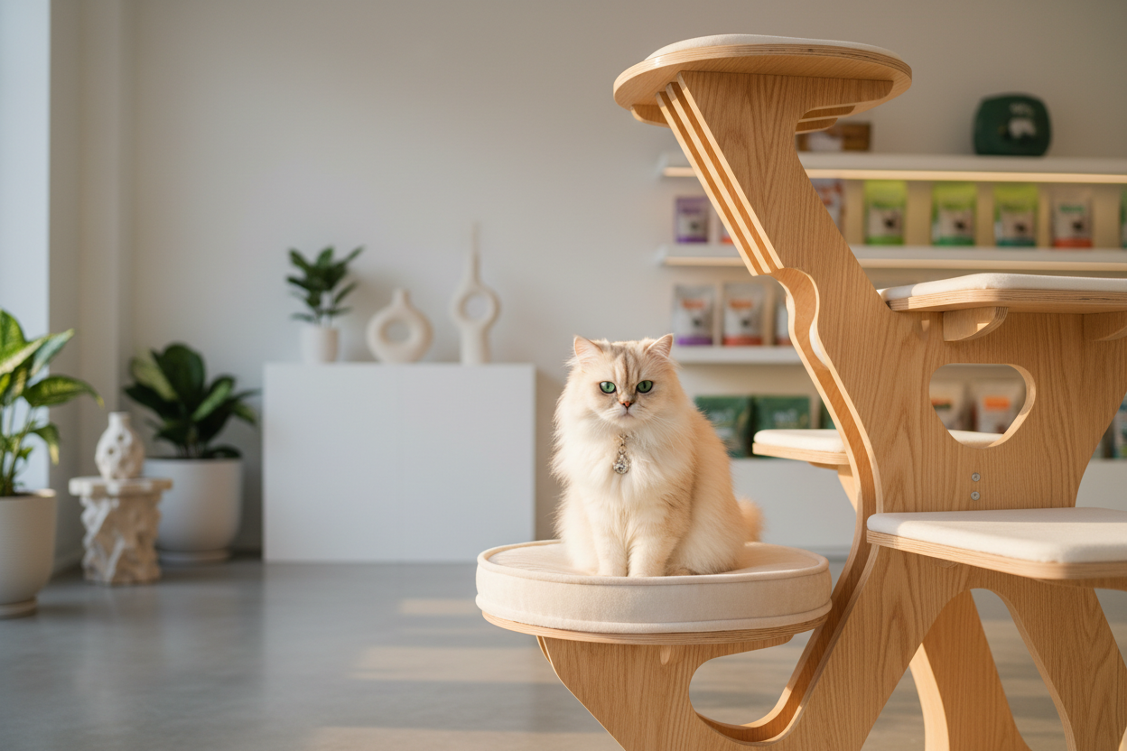 Банер з котом і котячим деревом