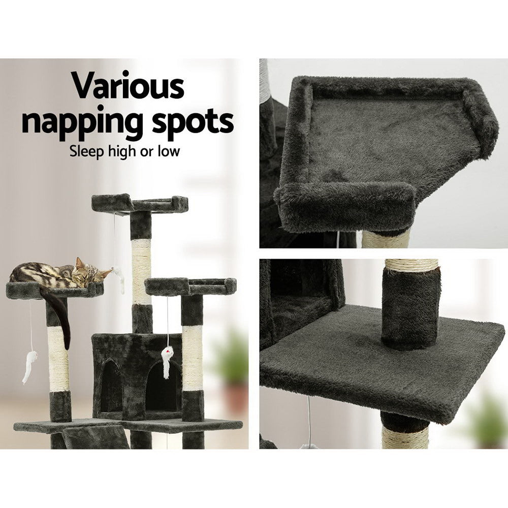 NNEDSZ Cat Tree 180cm Trees Scratching Post Scratcher Tower Condo House Furniture Wood-2